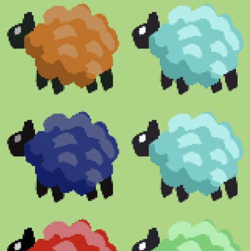 thumbnail -- badly drawn pixel art sheep